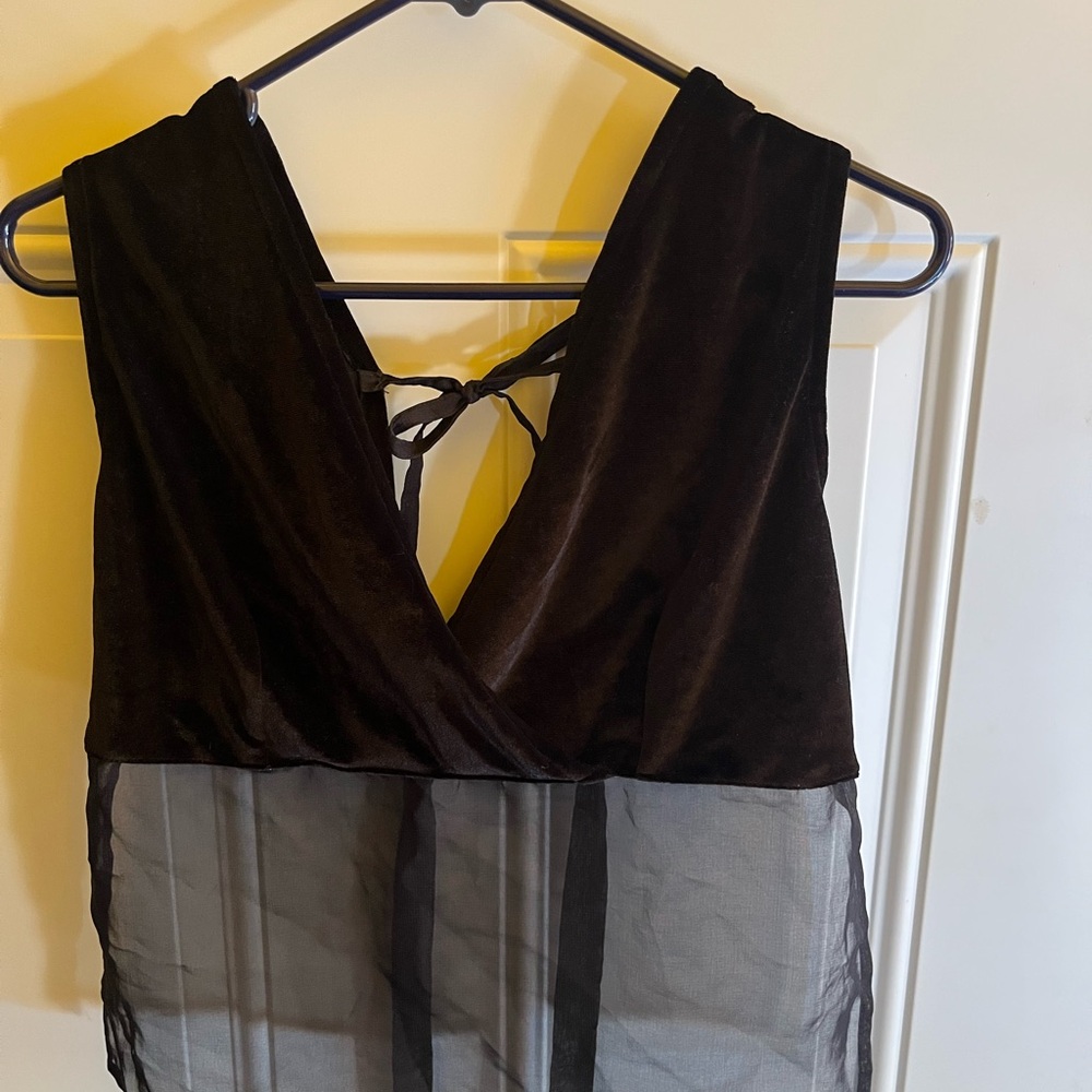 Elegant Black Velvet Handkerchief Top